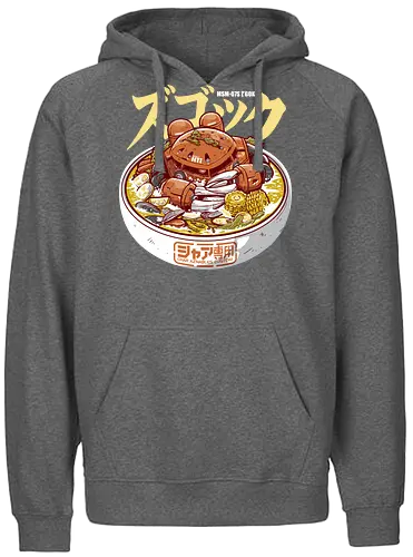 Char Z'Gok Meeresfrüchte-Ramen – Lustige Mecha-Parodie - Zgok, Char Aznable, Ramen-Nudeln, Anime-Essen, Mecha-Parodie, Mobile Suit, Zeon, lustige Ramen, Ramen mit Meeresfrüchten, Gunpla, Retro-Mecha, Otaku, japanisches Essen, Roboterkrabbe, Anime-Crossover - Fairtrade Hoodie