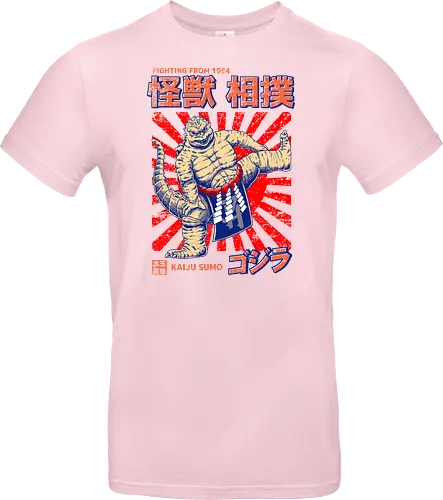 Kaiju als Kaiju-Sumo-Ringer – Parodie auf japanische Monster - Kaiju, Kaiju, Kaiju-Sumo, Sumo-Ringer, lustige Monster-Parodie, japanisches Wrestling, Kaiju-Kampf, Kampf aus dem Jahr 1954, japanisches Retro-Thema, Otaku-Humor, Riesenmonster, radioaktiver Dinosaurier, Sumo-Kampf, Kampfsport-Parodie, Tokio-Monster, Nerd-Humor, Popkultur-Mashup, Schwergewichts-Champion, Yokozuna, Kaiju-Fanart, lustiger Dinosaurier, japanische Streetwear - Standard T-Shirt