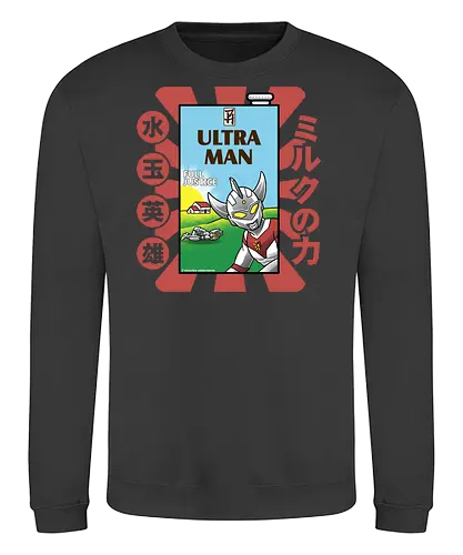 Ultraman-Retro-Milchkarton-Parodie – Lustiges Tokusatsu - Ultraman, Retro-Milchkarton, lustige Tokusatsu-Parodie, japanischer Superheld, Kaiju-Kampf, Ultra Milk, Full Justice, 3 Minuten Ausdauer, Vintage-Verpackungsparodie, Tokusatsu-Held, Popkultur-Mashup, japanische Science-Fiction, Nerd-Humor, Otaku-Komödie, nostalgisches Fernsehen, lustiger Superheld, Milchkarton-Parodie, asiatische Getränkeästhetik, Polka-Dot-Held, Anime-Streetwear - Sweatshirt