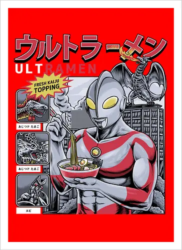 Ultramen Ramen-Nudelsuppe – Lustige Kaiju-Topping-Parodie