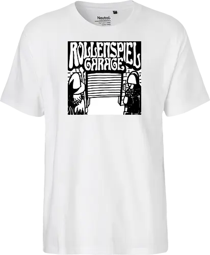 Logo des Podcasts RollenspielGarage in Graustufen. Design by CrlBox. Feuerball!