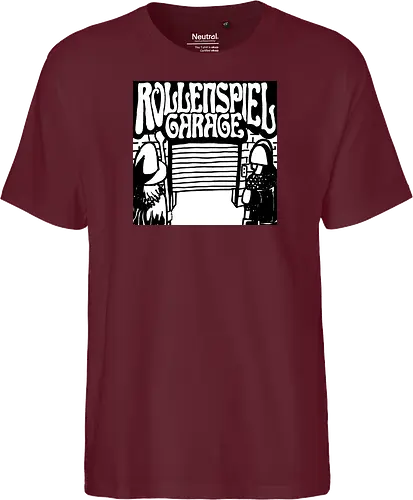 Logo des Podcasts RollenspielGarage in Graustufen. Design by CrlBox. Feuerball!