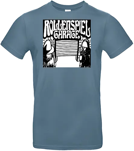 Logo des Podcasts RollenspielGarage in Graustufen. Design by CrlBox. Feuerball! - Standard T-Shirt