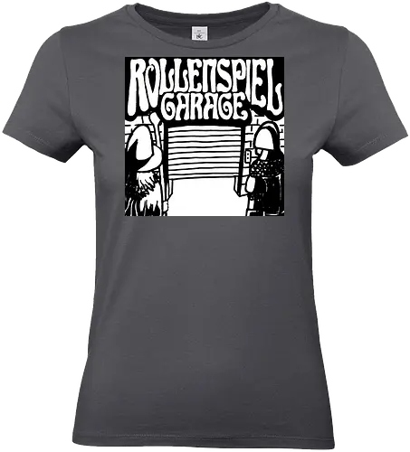 Logo des Podcasts RollenspielGarage in Graustufen. Design by CrlBox. Feuerball! - Standard T-Shirt (Frauen)