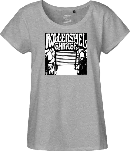 Logo des Podcasts RollenspielGarage in Graustufen. Design by CrlBox. Feuerball!