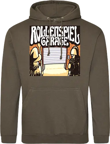 Logo des Podcasts RollenspielGarage. Design by CrlBox. Feuerball!