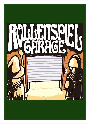Logo des Podcasts RollenspielGarage. Design by CrlBox. Feuerball!