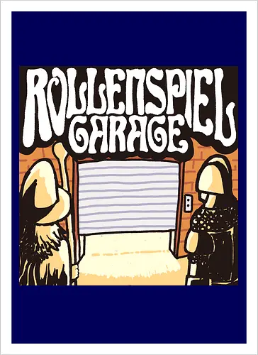 Logo des Podcasts RollenspielGarage. Design by CrlBox. Feuerball!