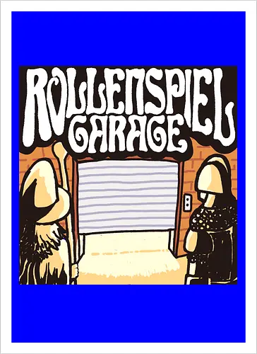 Logo des Podcasts RollenspielGarage. Design by CrlBox. Feuerball!