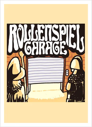 Logo des Podcasts RollenspielGarage. Design by CrlBox. Feuerball!