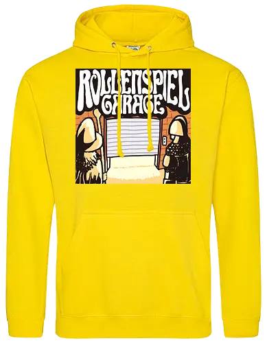 Logo des Podcasts RollenspielGarage. Design by CrlBox. Feuerball!