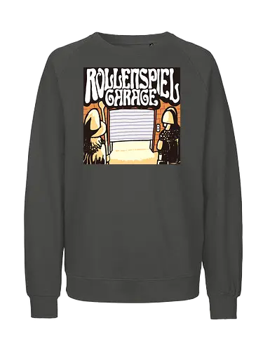 Logo des Podcasts RollenspielGarage. Design by CrlBox. Feuerball! - Fairtrade Sweatshirt