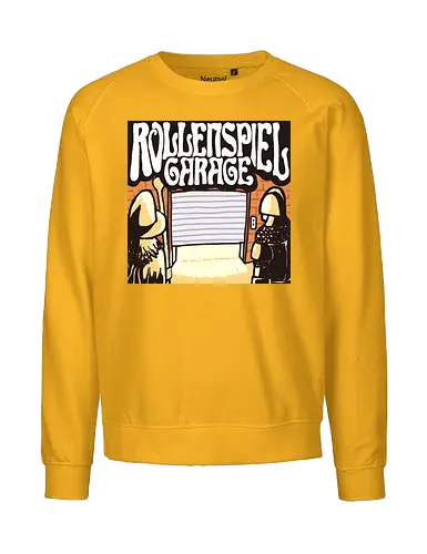 Logo des Podcasts RollenspielGarage. Design by CrlBox. Feuerball! - Fairtrade Sweatshirt