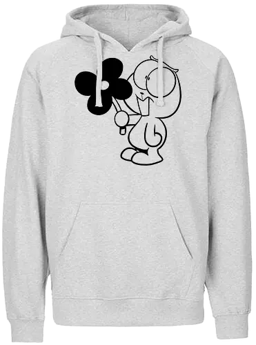 Lemming mit Blume - lemming, lemminge, blume, liebe, nichtlustig, nicht lustig, cartoon, cartoons - Fairtrade Hoodie