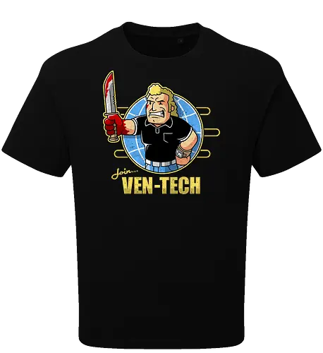 Retro Cartoon Unternehmens Tech Maskottchen Messer Geek Mashup