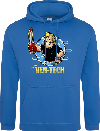 Retro Cartoon Unternehmens Tech Maskottchen Messer Geek Mashup