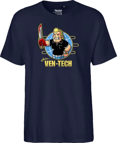 Retro Cartoon Unternehmens Tech Maskottchen Messer Geek Mashup