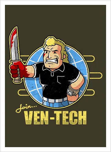 Retro Cartoon Unternehmens Tech Maskottchen Messer Geek Mashup