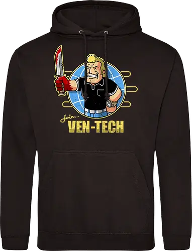 Retro Cartoon Unternehmens Tech Maskottchen Messer Geek Mashup