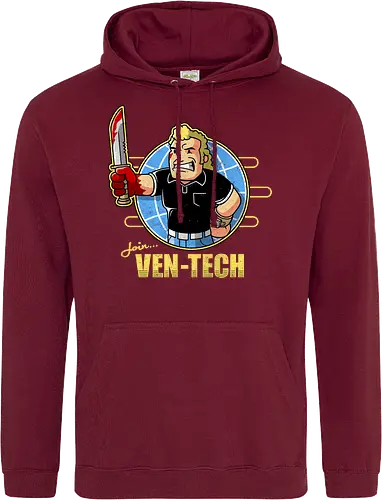 Retro Cartoon Unternehmens Tech Maskottchen Messer Geek Mashup