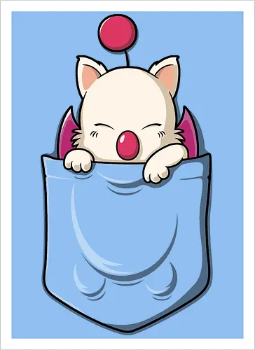Süße Kawaii Fantasy Tasche Kreatur Flügel Rosa Pom Anime