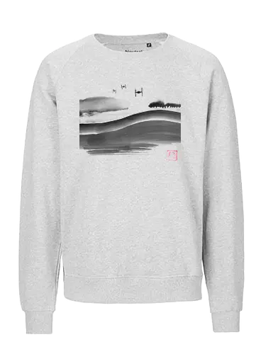 attack - prairy, land, sumie, temple, spaceship - Fairtrade Sweatshirt