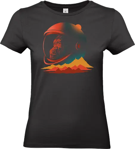 Space Monkey Astronaut - astronaut, animal, ape, chimp, galaxy, monkey, mountains, outdoors, planets, space, spaceman, stars, universe, scifi - Standard T-Shirt (Frauen)