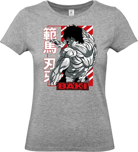 Baki Power Stance - baki hanma, anime fighter, martial arts, manga art, muscle anime, fighting spirit, anime poster, combat aesthetic - Standard T-Shirt (Frauen)
