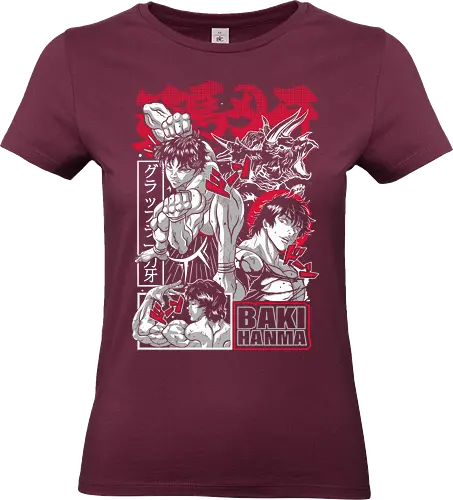 Hanma Battle Stories - baki hanma, anime collage, martial arts, manga panel, combat anime, underground fights, anime artwork, fighter spirit - Standard T-Shirt (Frauen)