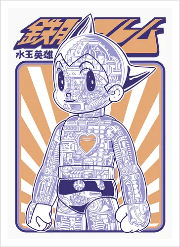 Astro Boy Mechanische Anatomie Retro Anime Roboter