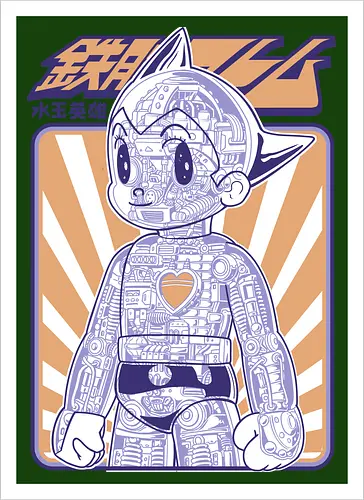 Astro Boy Mechanische Anatomie Retro Anime Roboter