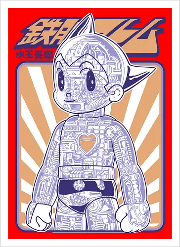 Astro Boy Mechanische Anatomie Retro Anime Roboter
