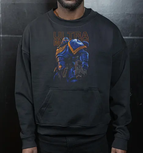 UM-Astartes-Knight-Veteran-Krieger - wh40k, xiii legion, tabletop wargaming, space knight, sci fi warrior, bolter, adeptus - Cropped Sweatshirt