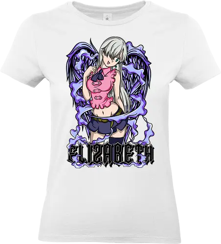 Demon Elizabeth Form - elizabeth liones, demon form, anime girl, purple aesthetic, fantasy anime, manga art, anime warrior, dark magic - Standard T-Shirt (Frauen)