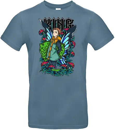 King Fairy Wings - king, seven deadly sins, fairy king, anime art, manga style, fantasy hero, anime design, colorful aesthetic - Standard T-Shirt