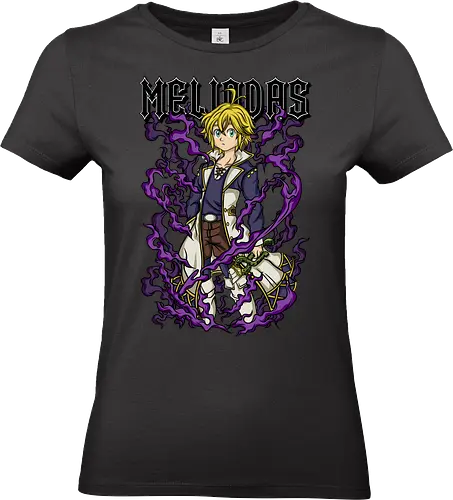 Meliodas Demon Aura - meliodas, demon mode, anime warrior, manga style, fantasy anime, purple aura, anime design, seven deadly sins - Standard T-Shirt (Frauen)