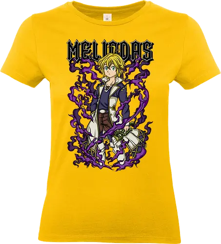 Meliodas Demon Aura - meliodas, demon mode, anime warrior, manga style, fantasy anime, purple aura, anime design, seven deadly sins - Standard T-Shirt (Frauen)