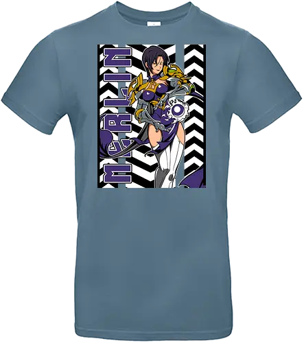 Merlin Battle Mage - merlin, nanatsu no taizai, anime woman, magical power, fantasy anime, manga style, anime poster, purple armor - Standard T-Shirt