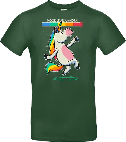 Mood Level Unicorn - unicorn, mood level, mood level unicorn, rainbow unicorn, funny unicorn, unicorn meme, happy vibes, good mood, positive energy, magical, cute unicorn, kawaii, rainbow, sparkle, fantasy humor, mood chart, funny saying, relatable humor, fun design, colorful, party vibes, whimsical, unicorn lover, gift for kids, gift for girls, pride colors, cheerful, mood tracker, rainbow vibes, magical creature - Standard T-Shirt