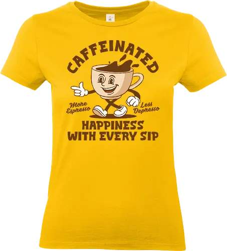 Caffeinated - coffee, caffeine, funny, quotes, funny sayings, typography, drinks, food, humor, lettering, caffeinated, espresso - Standard T-Shirt (Frauen)