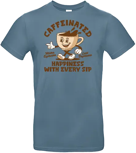 Caffeinated - coffee, caffeine, funny, quotes, funny sayings, typography, drinks, food, humor, lettering, caffeinated, espresso - Standard T-Shirt