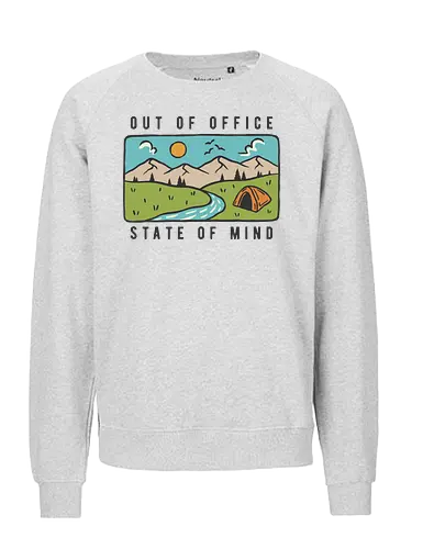 Out Of Office - nature, hiking, camp, pun, optimistic, camping, hike, adventure, mountains, landscape, email, office, funny - Fairtrade Sweatshirt