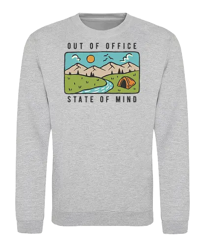 Out Of Office - nature, hiking, camp, pun, optimistic, camping, hike, adventure, mountains, landscape, email, office, funny - Sweatshirt