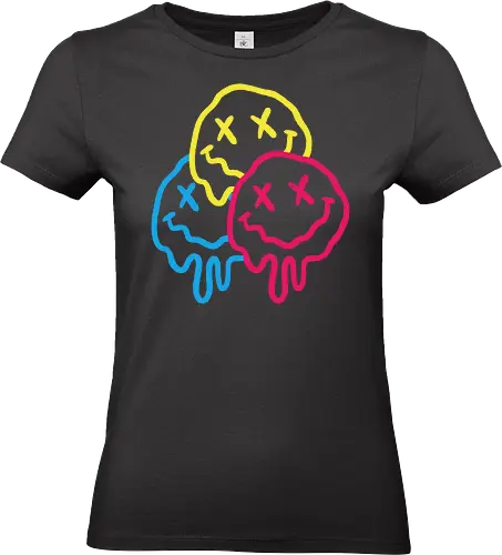 Still Smiling - smile, smiley, emoji, emotions, happy, chill, funky, funny, happy, smiling, colorful, playful - Standard T-Shirt (Frauen)