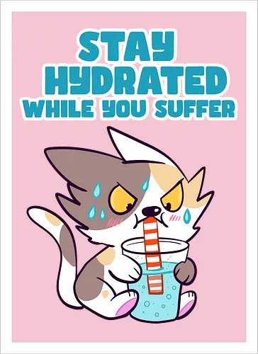 Stay Hydrated 2 - Katze, Sommer, Stay Hydrated - Kunstdruck