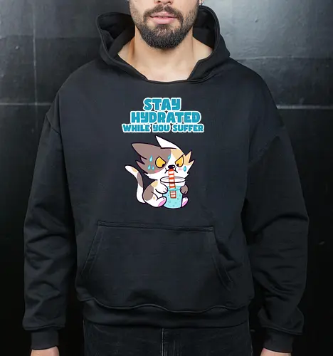 Stay Hydrated 2 - Katze, Sommer, Stay Hydrated - Cropped Hoodie