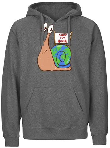 Save my Home-Schnecke - Umwelt, Schnecke, Save the Planet - Fairtrade Hoodie