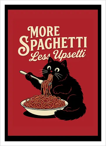 More spaghetti less upsetti hungry cat spaghetti 