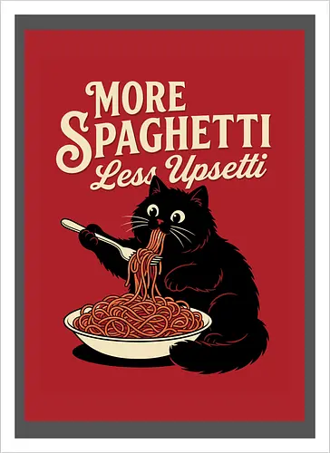 More spaghetti less upsetti hungry cat spaghetti 