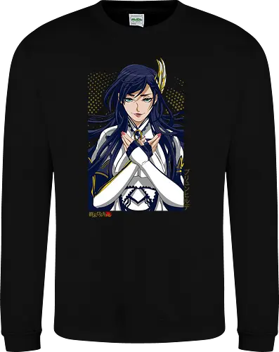 Majestätische Walküre – Himmlische Kriegerin Premium - walküre premium kunst, Brunhilde, Record of Ragnarok, Shuumatsu no Valkyrie, himmlische kriegerin design, anime walküre druck, blaue goldene kriegerin kunst, nordische mythologie anime, mystische kriegerin design, blauhaarige walküre kunst, weißer rüstung kriegerin, starke weibliche anime kunst, epische kriegerin design, goldene walküre druck, mystische kriegerin kunst, elegante anime kriegerin, premium walküre druck, himmlische kriegerin vintage - Sweatshirt